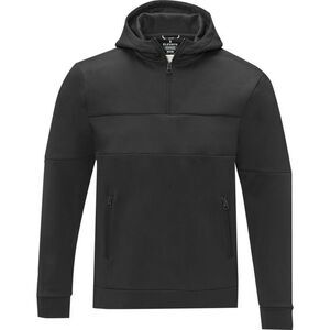 Elevate Life Mens Sayan Half Zip Hoodie / Solid Black